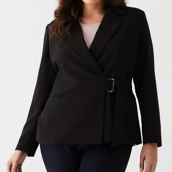 Rafaella Ella Women's Black Blazer with Buckle Detail - Picture 3 of 6